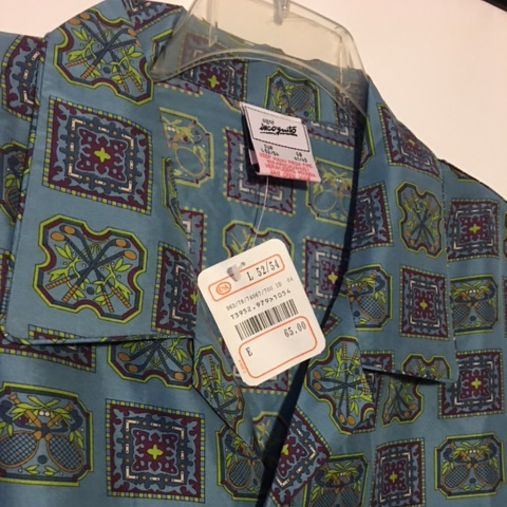 SIGNE INCOGNITO Light Blue Men's Silk Pajama Set With Shorts Size L NWT - Picture 8 of 11